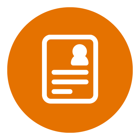 white document icon on orange background