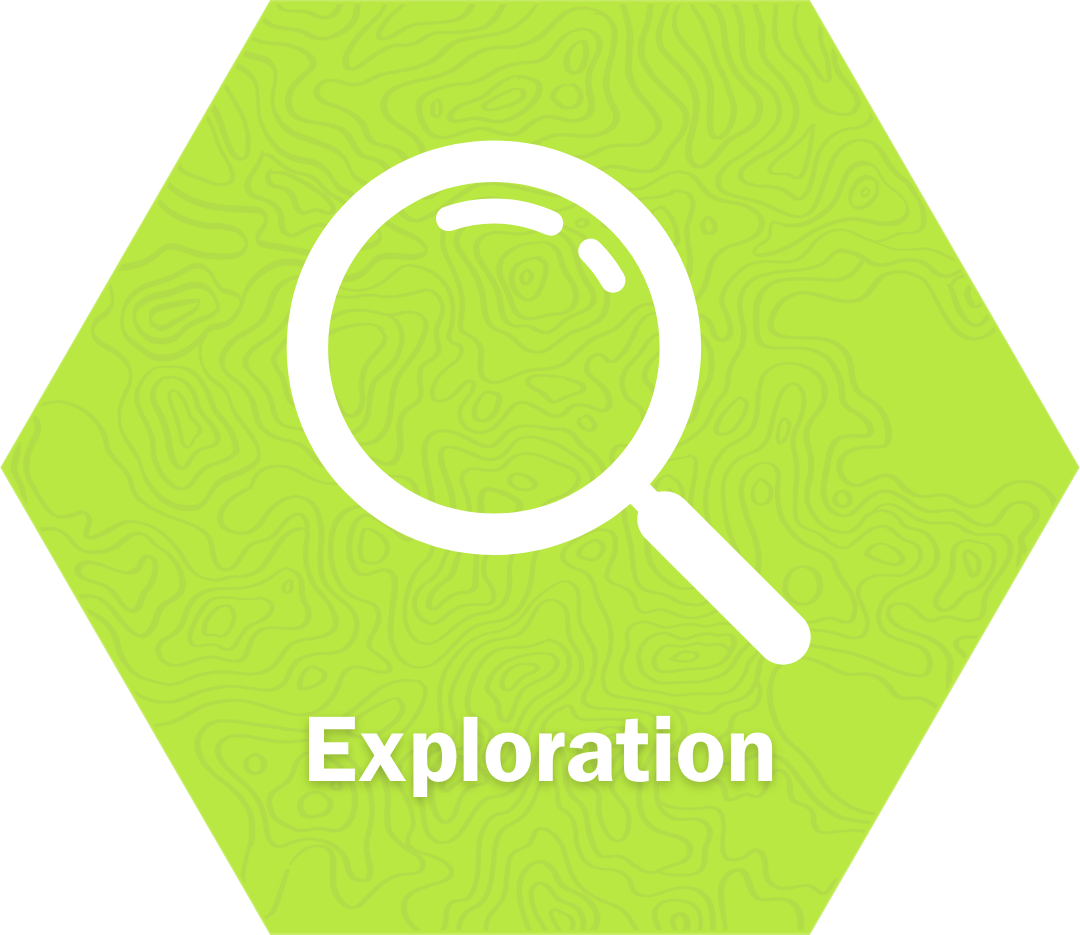Green icon, reads "Exploration"