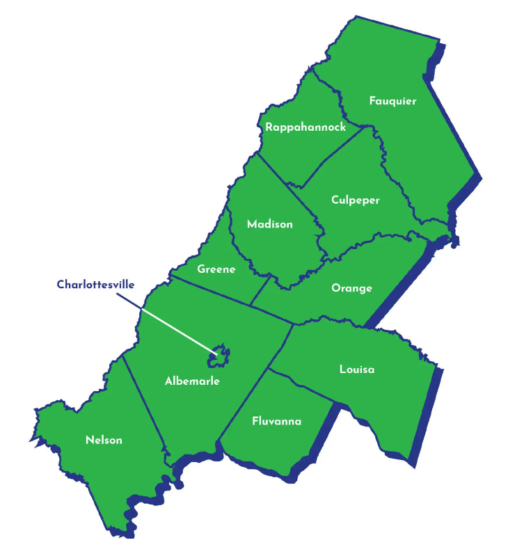 Region 9 map of Virginia