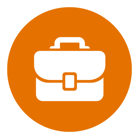 white briefcase on orange background